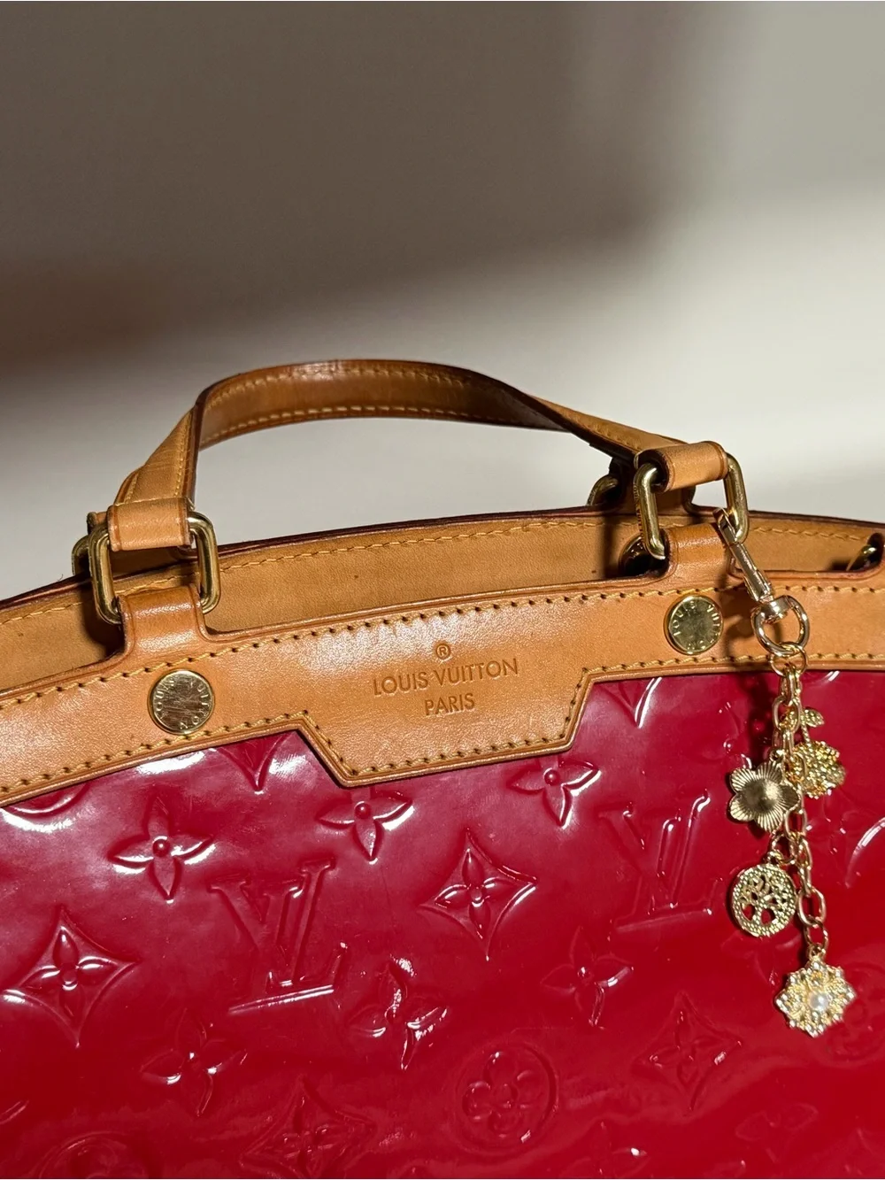 Louis Vuitton Vernis Brea MM Red Pomme D’Amour COA